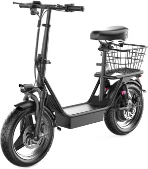 AZHAR Electric Scooter Adults, Electric Scooter with Seat, 500W Motor, Up to 25 MPH and 20/30 Miles Long Range, 36V 13A/48V 15A Battery, 14" Pneumatic Tire, UL 2272 Certified
