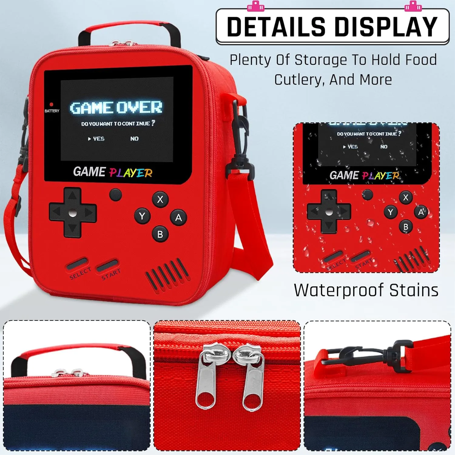 Backpack for School Boys,3pcs Boys Backpack and Lunch Box Set for Elementary Middle School, 17″ Video Game Bookbag for Ages 6-18 Kids Children Teens