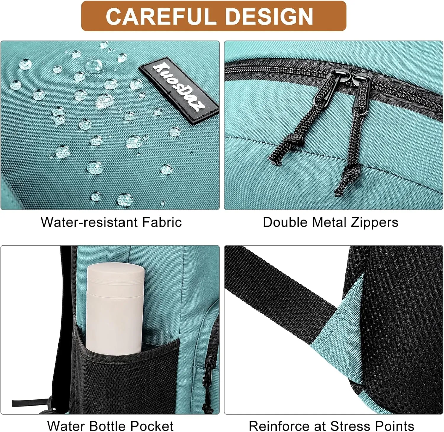 Backpack for School Teen Boys & Girls, Lightweight Casual Backpacks for Men and Women, Classic Basic Water Resistant Casual Daypack Fit 15.6 Inch Laptop, Teal