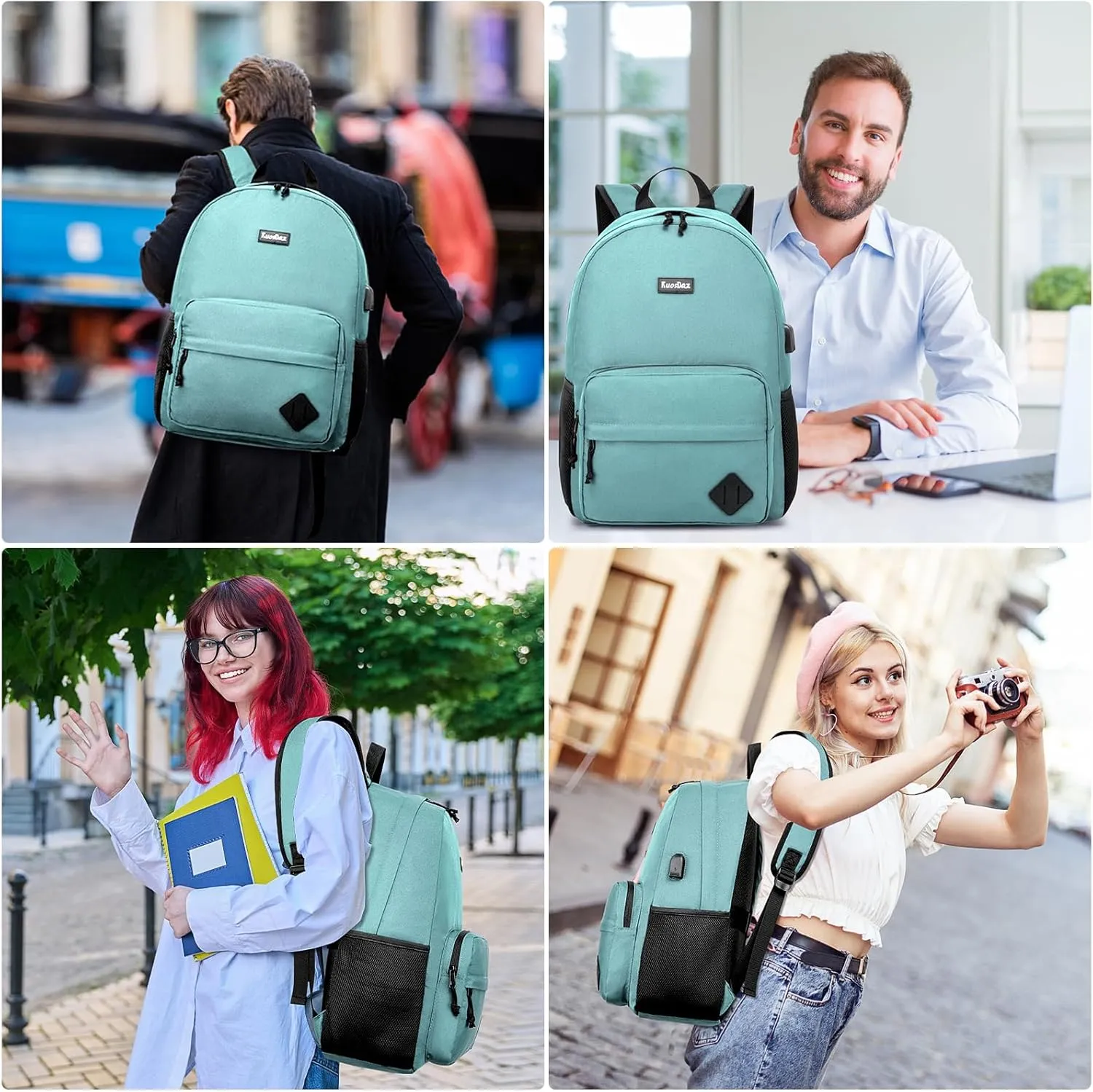 Backpack for School Teen Boys & Girls, Lightweight Casual Backpacks for Men and Women, Classic Basic Water Resistant Casual Daypack Fit 15.6 Inch Laptop, Teal