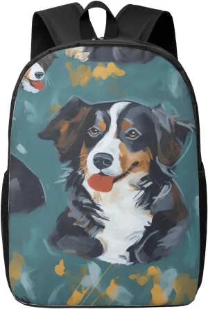 Backpack for Women Men Lightweight Casual Travel Daypack Painting Dog Laptop Backpack Cute Work Bag
