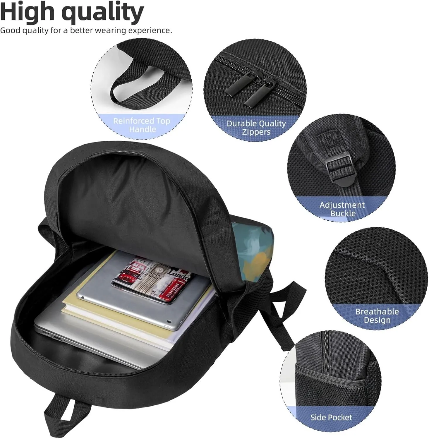 Backpack for Women Men Lightweight Casual Travel Daypack Painting Dog Laptop Backpack Cute Work Bag