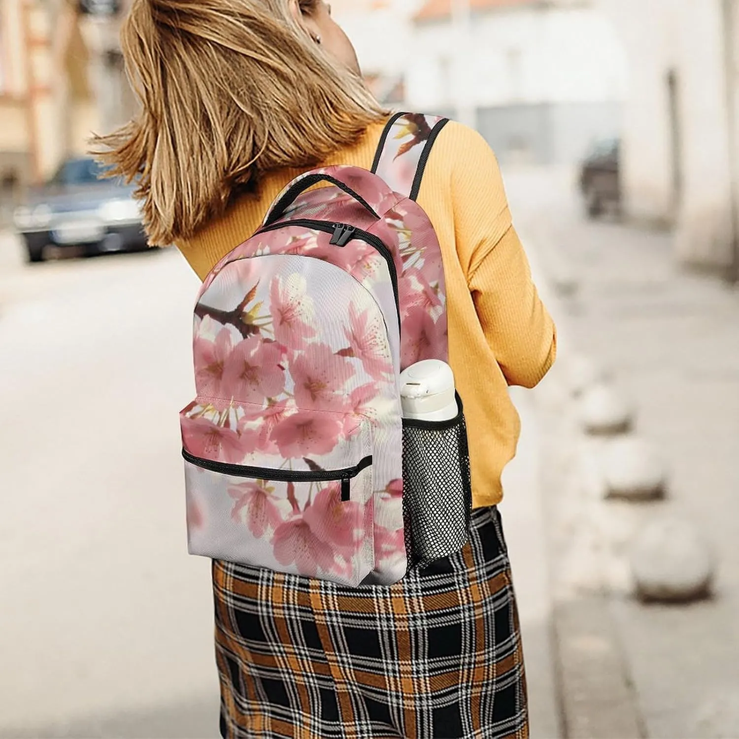 Backpack for Women Men Travel Cherry Blossom Daypack Lightweight Laptop Bag Carry On Backpacks for Work