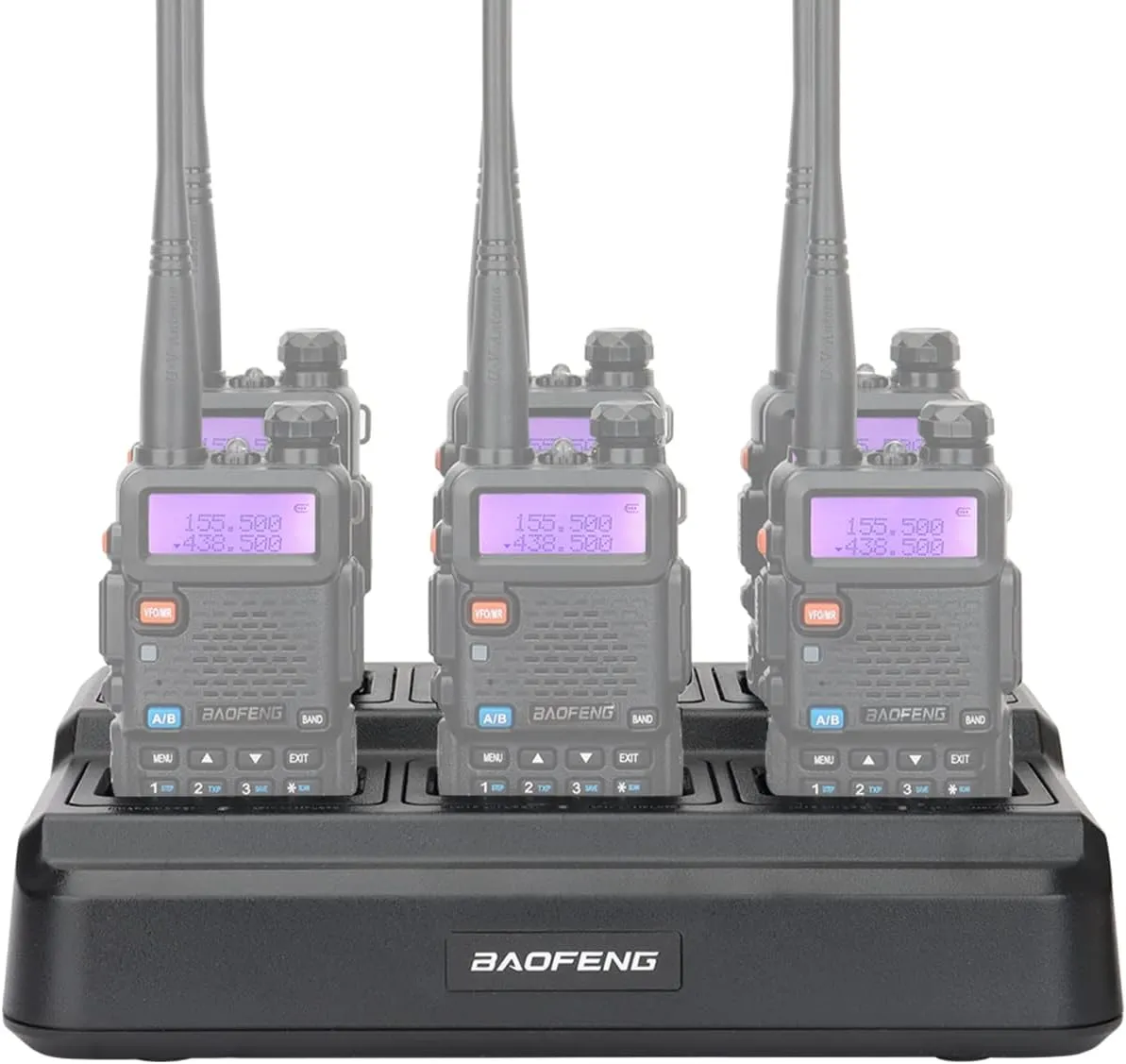 Baofeng Charger UV-5R Six Way Charger Multi Unit Charger Station for Baofeng UV-5R BF-F8HP UV-5R  UV-5RE UV-5RTP UV-5X3 RT-5R RT-5RV MK4 Two Way Radio and Battery