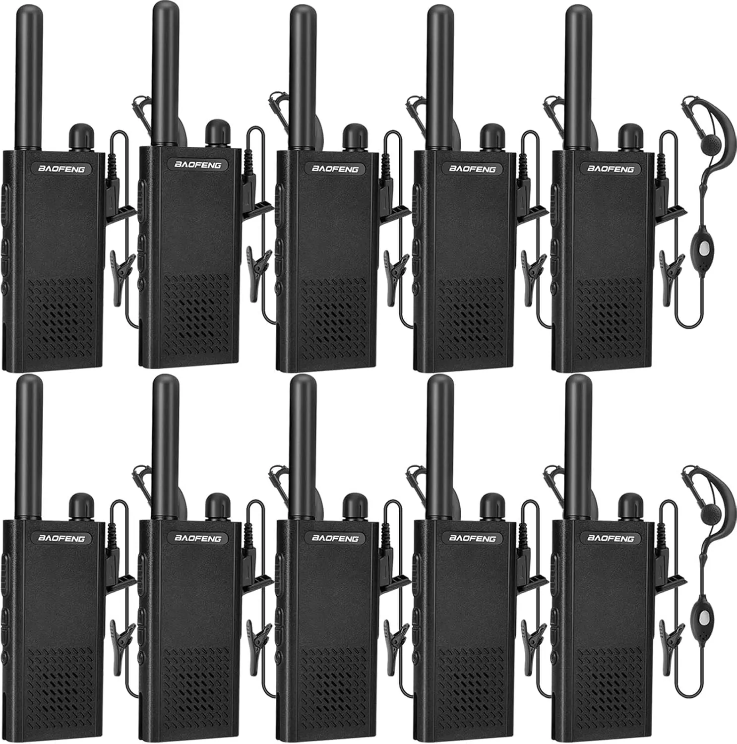 Baofeng T26 Walkie Talkies Long Range, Rechargeable Li-ion Battery 16 FRS Channel Two Way Radios with Earpieces for Adults, Handheld Mini Compact Walky Talky with Type-C Charging