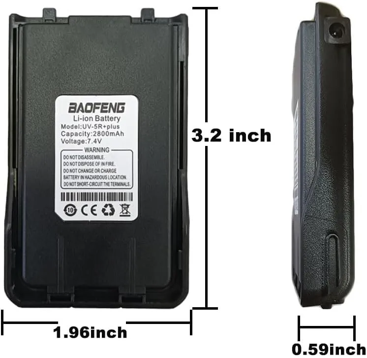 BAOFENG UV-S9 Plus Two Way Radio with Rechargeable 2800mAh Li-ion Battery, USB Fast Charger, 2pcs Batteries Cables