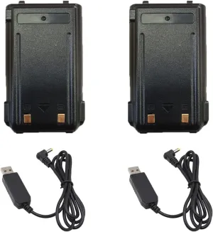 BAOFENG UV-S9 Plus Two Way Radio with Rechargeable 2800mAh Li-ion Battery, USB Fast Charger, 2pcs Batteries Cables