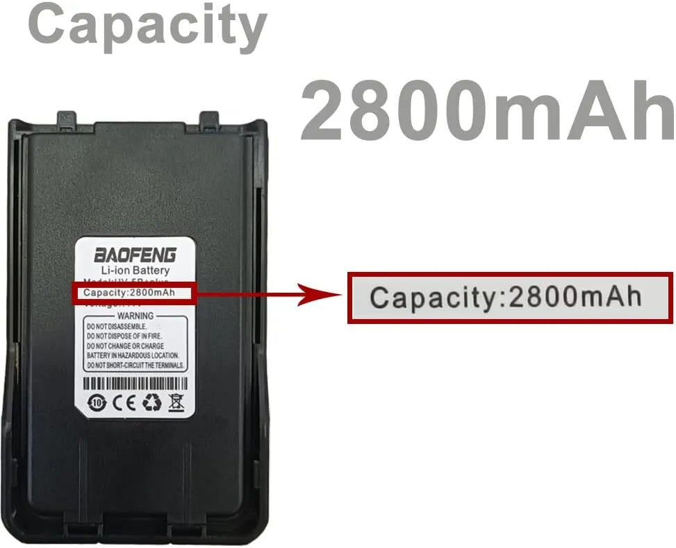 BAOFENG UV-S9 Plus Two Way Radio with Rechargeable 2800mAh Li-ion Battery, USB Fast Charger, 2pcs Batteries Cables