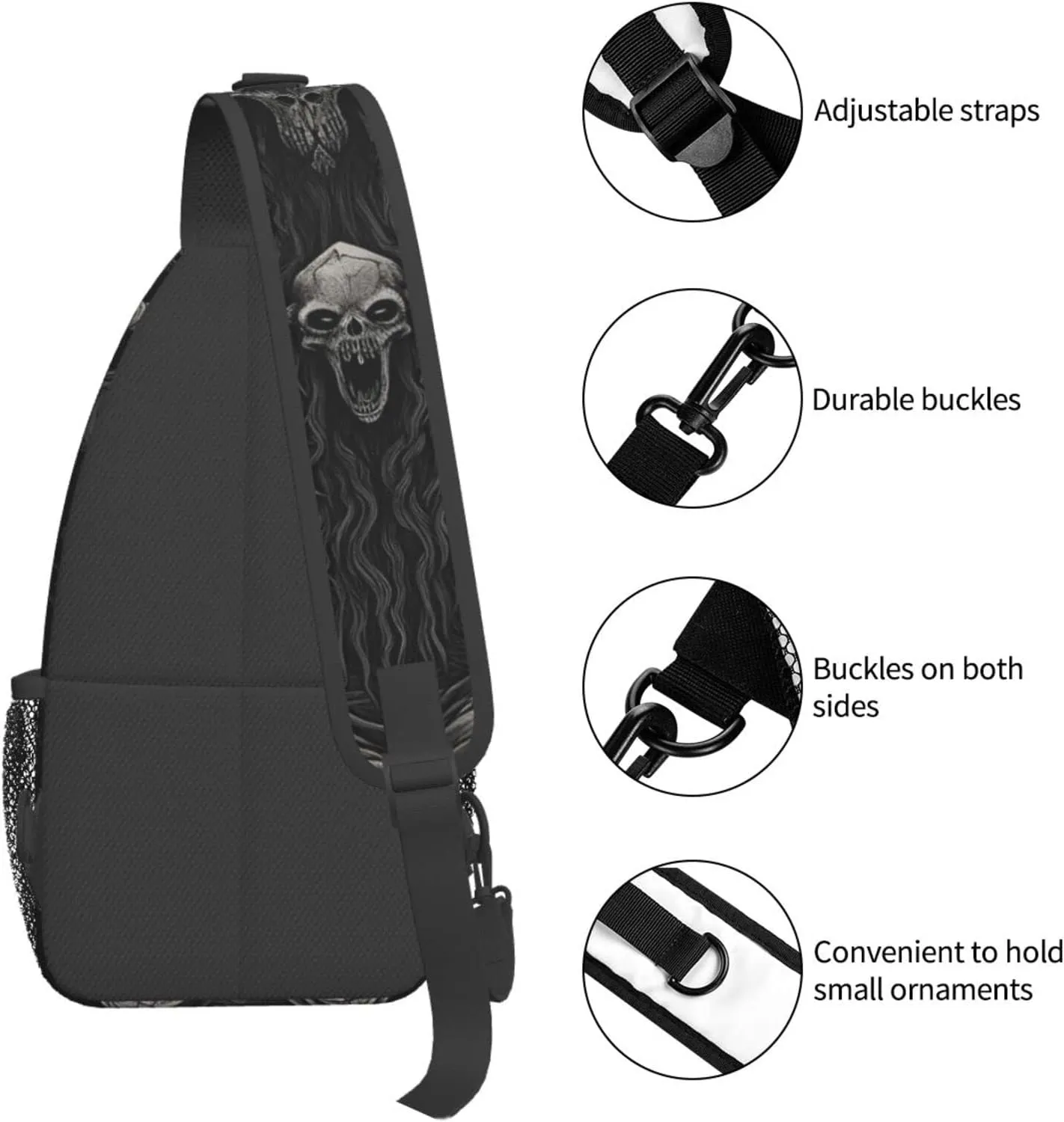 Baphomet Satan Devil Outdoor Cross-body Shoulder Bag, Unisex Backpack For Women Men Young Hiking Travel