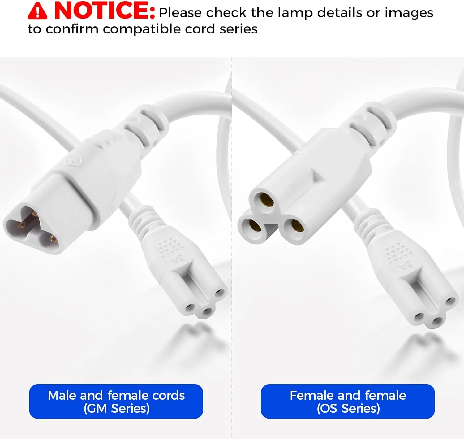 Barrina GM72, Only for Barrina's Products with GM Series Cords, T5 T8 Male and Female Extension Cable, 6FT, UL Certified, Not Suitable to Barrina T5 Series Grow Lights, 4 Packs