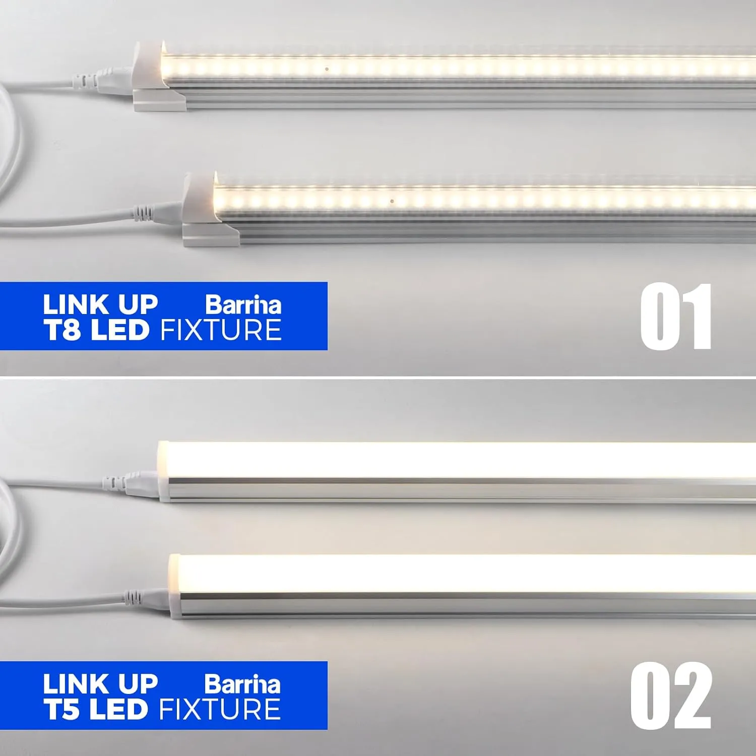 Barrina GM72, Only for Barrina's Products with GM Series Cords, T5 T8 Male and Female Extension Cable, 6FT, UL Certified, Not Suitable to Barrina T5 Series Grow Lights, 4 Packs