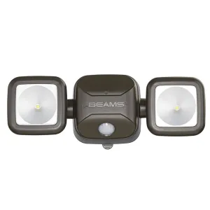 Beams MB3000 High Performance 500 Lumen Wireless Battery Powered Motion Sensing LED Dual Head Security Spotlight, Brown, 1-Pack
