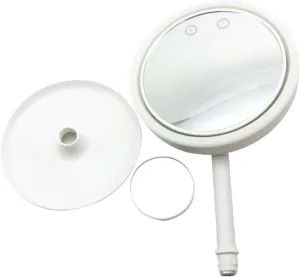 Beaupretty 1pc Folding Led Makeup Mirror with Rotation and Fan Versatile Vanity Mirror for Bedroom Dressing Table and Study Room Material with Stable Base for Easy Use