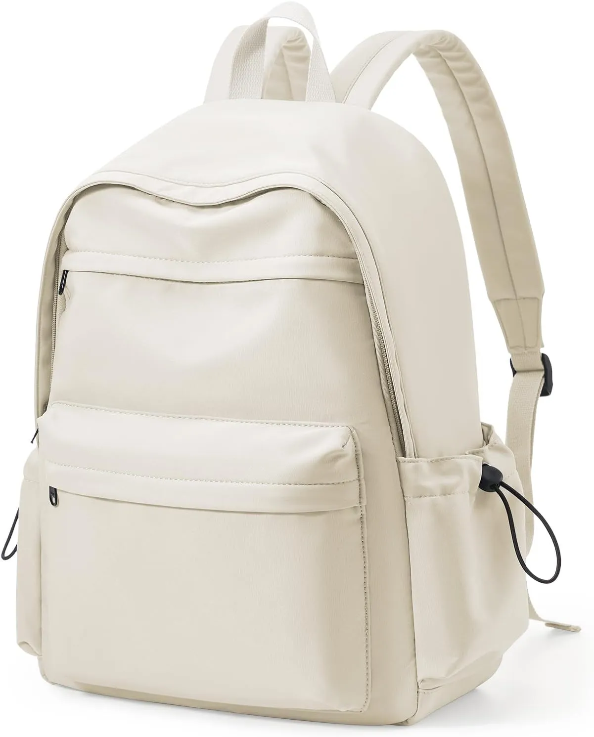 Beige Cute School Backpack with Laptop Compartment Small Travel Laptop Backpack for Women Men Waterproof College Backpack Simple School Bag for Teens Girls Boys