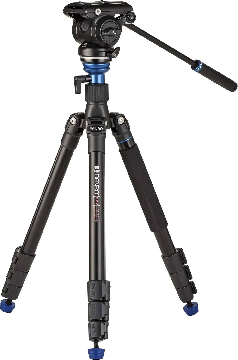 Benro A2883FS4PRO Travel Angel Aero-Video Tripod Kit with Leveling Column and S4PRO Head, Payload 8.8 lb