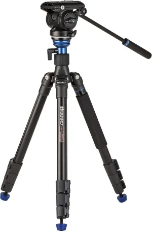 Benro A2883FS4PRO Travel Angel Aero-Video Tripod Kit with Leveling Column and S4PRO Head, Payload 8.8 lb