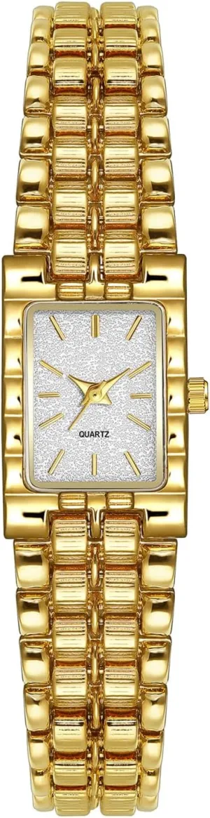 BESTKANG Gold Watches for Women with Small Vintage Bracelet Vintage Fashion Womens Watch Ladies Quartz Wrist Watches Steel Band,Water Resistant