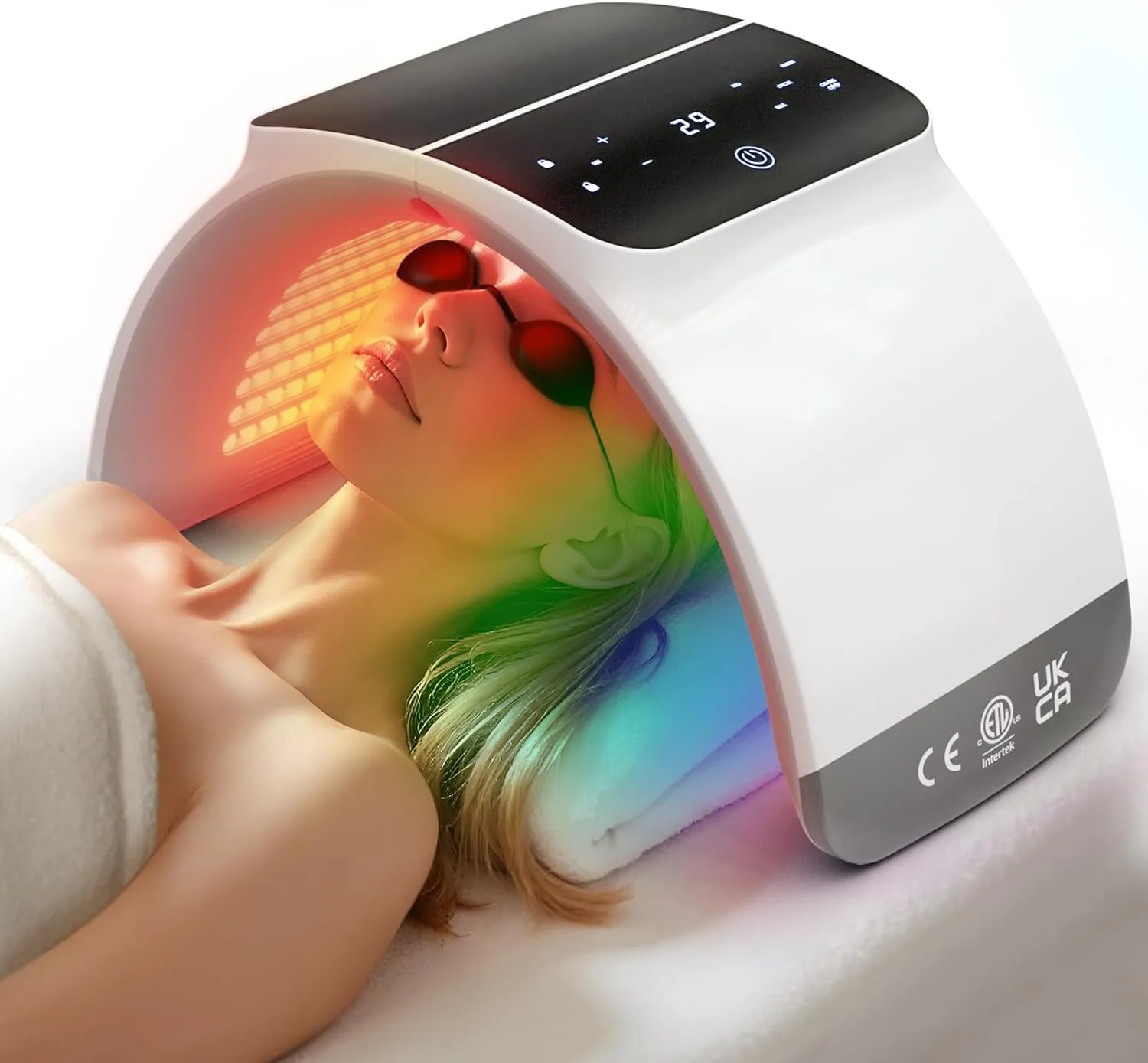 Bestqool LED Mask Photon LED Light Therapy - 6 Colors with Near Infrared Light LED Face Mask for Skin Rejuvenation SPA Facial Body Skin Care Beauty Salon Device