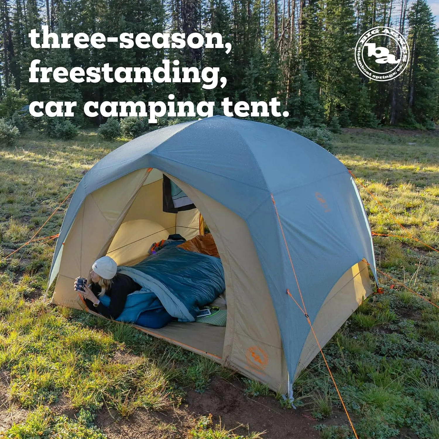 Big Agnes Big House - Base and Car Camping Tent, 3 Season Waterproof Gear, Easy Set Up for Groups