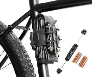 Bike Frame Carrier Strap MTB with Tire Plugger Kit, Stwap by Delta Cycle, Mountain Bike Strap with Integrated Storage Loops for CO2 Inflator, Tubes, Bike Tool Kit and More