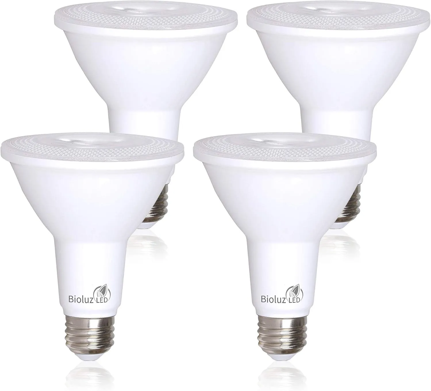 Bioluz LED 4 Pack PAR38 LED Light Bulb 90 CRI 12W = 100-120 Watt Replacement, Soft White 3000K, Dimmable Light Bulbs Flood Lights Outdoor/Indoor UL Listed Light Bulbs Title 20 High Efficacy LED Bulbs