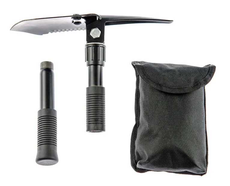 BJK 23" Premium Quality Black Tri-Fold Serrated Shovel w Carry Case