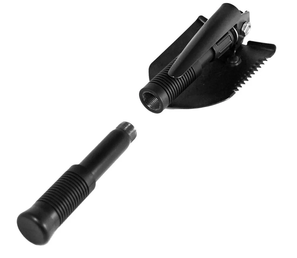 BJK 23" Premium Quality Black Tri-Fold Serrated Shovel w Carry Case
