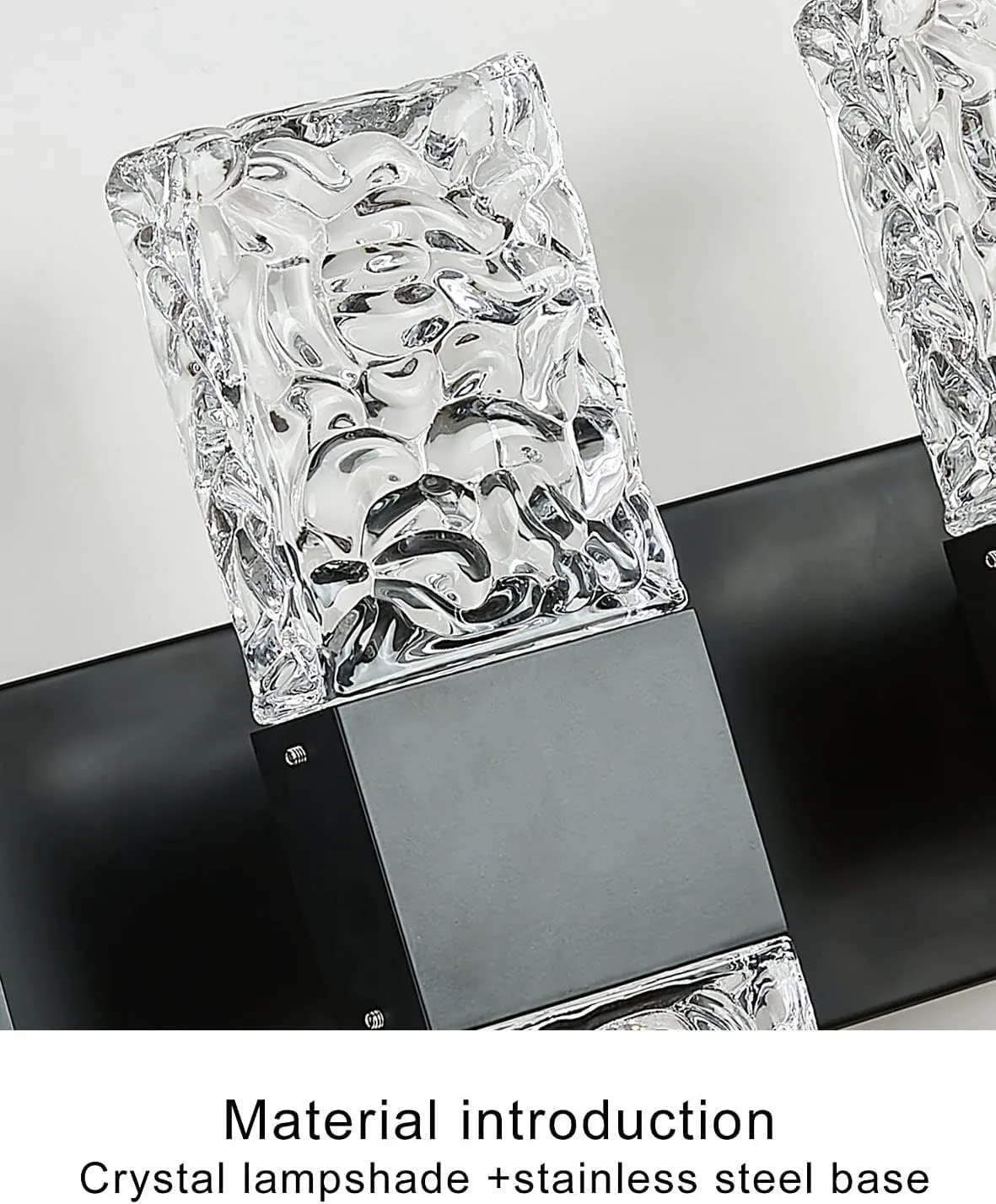 Black Bathroom Light Fixtures Crystal Bathroom Vanity Light 3 Light Over Mirror Modern LED Wall Light for Bathroom，6000K Cool Light，30 Watts