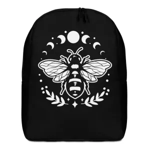 Black Celestial Bee Moon Phases Minimalist Backpack