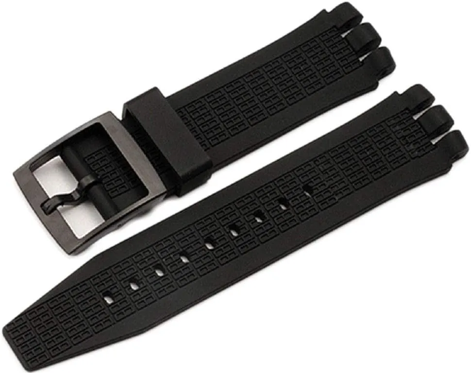 Black Diving 21mm 24mm Silicone Rubber Watchband Rubber Watch Band Strap Fits Irony SCUBA200 YNS4001