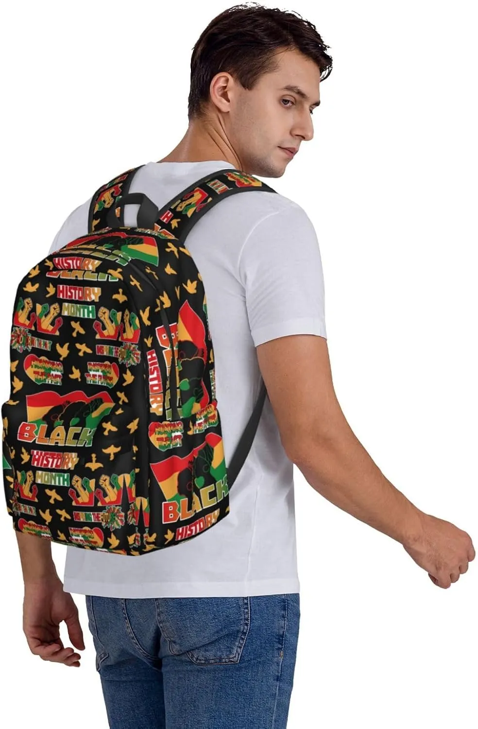 Black History Month Pride Celebrate Gifts Backpack Casual Laptop Backpack Large Capacity Double Shoulder Bag Travel Daypack For Women Men