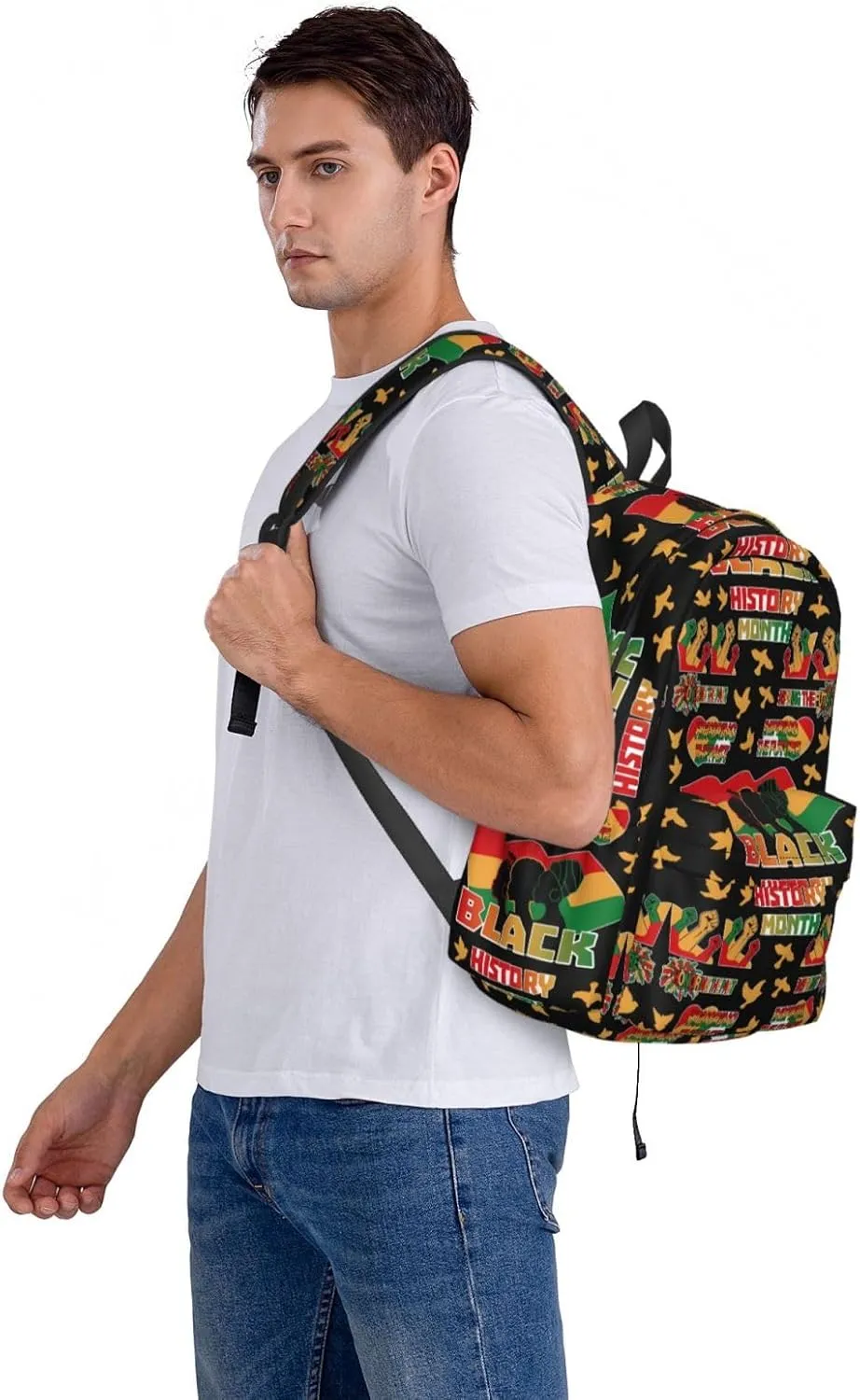 Black History Month Pride Celebrate Gifts Backpack Casual Laptop Backpack Large Capacity Double Shoulder Bag Travel Daypack For Women Men