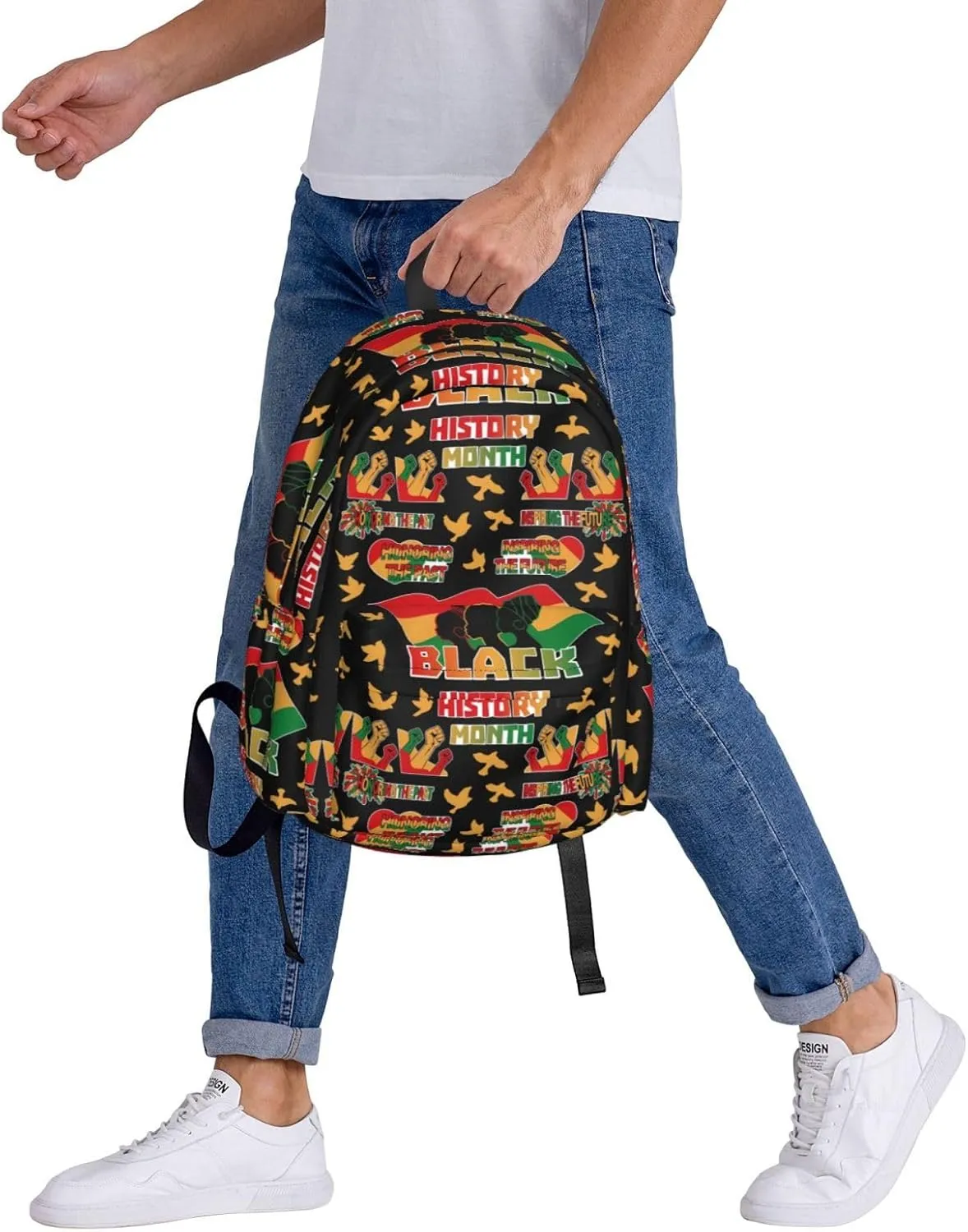 Black History Month Pride Celebrate Gifts Backpack Casual Laptop Backpack Large Capacity Double Shoulder Bag Travel Daypack For Women Men