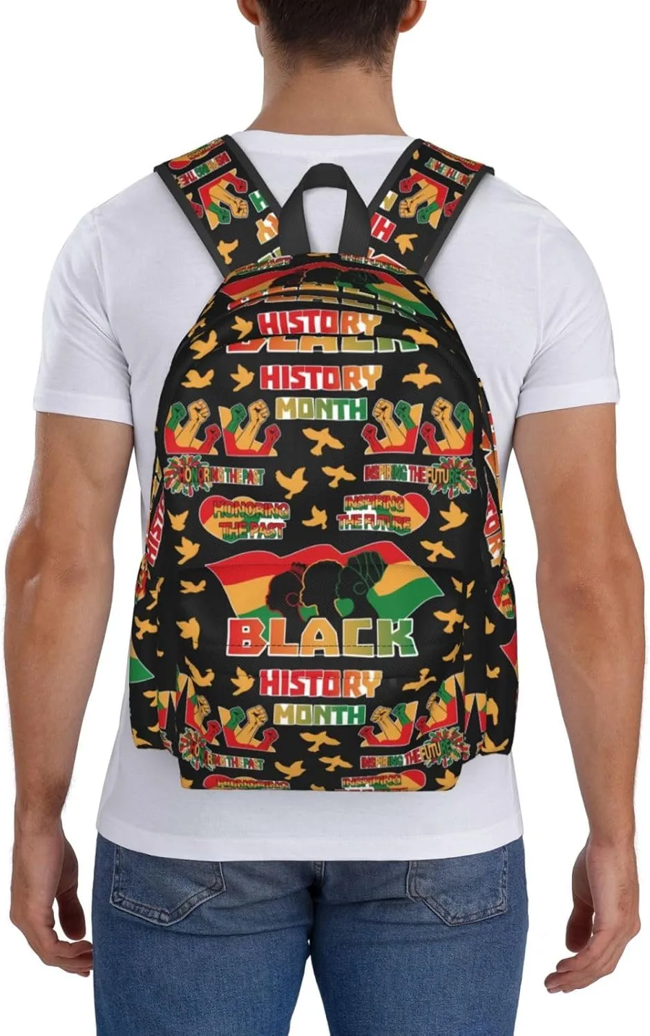 Black History Month Pride Celebrate Gifts Backpack Casual Laptop Backpack Large Capacity Double Shoulder Bag Travel Daypack For Women Men