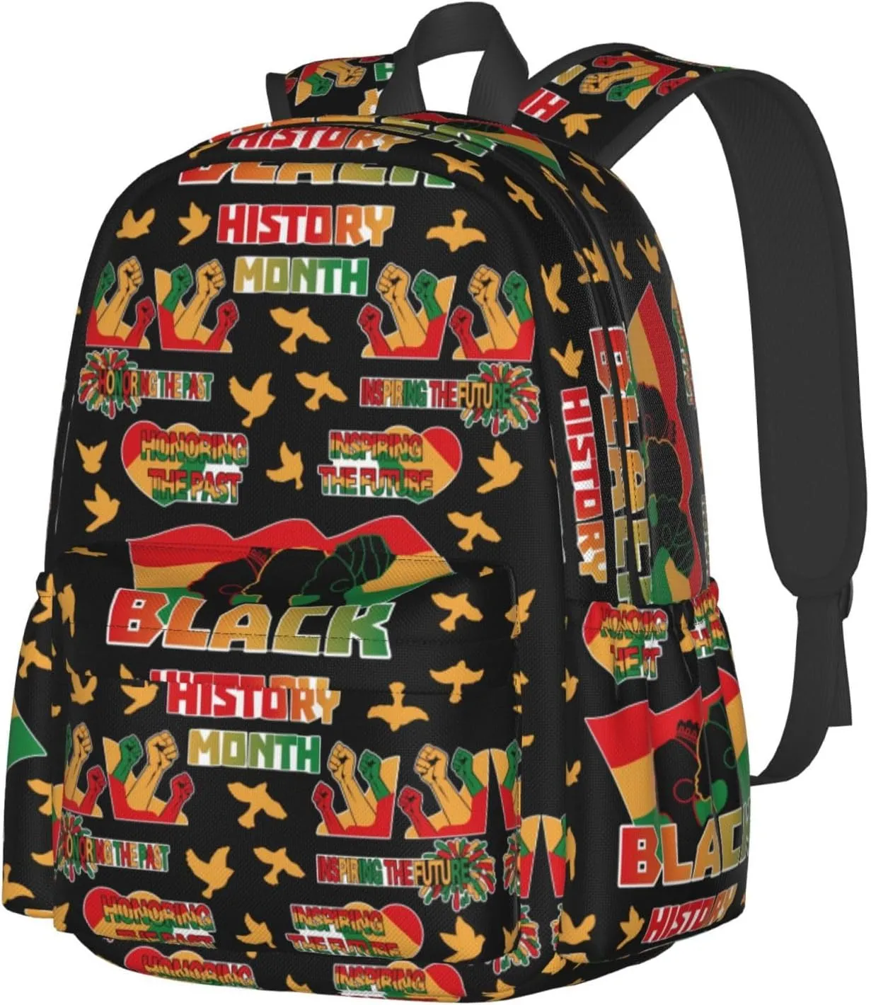 Black History Month Pride Celebrate Gifts Backpack Casual Laptop Backpack Large Capacity Double Shoulder Bag Travel Daypack For Women Men