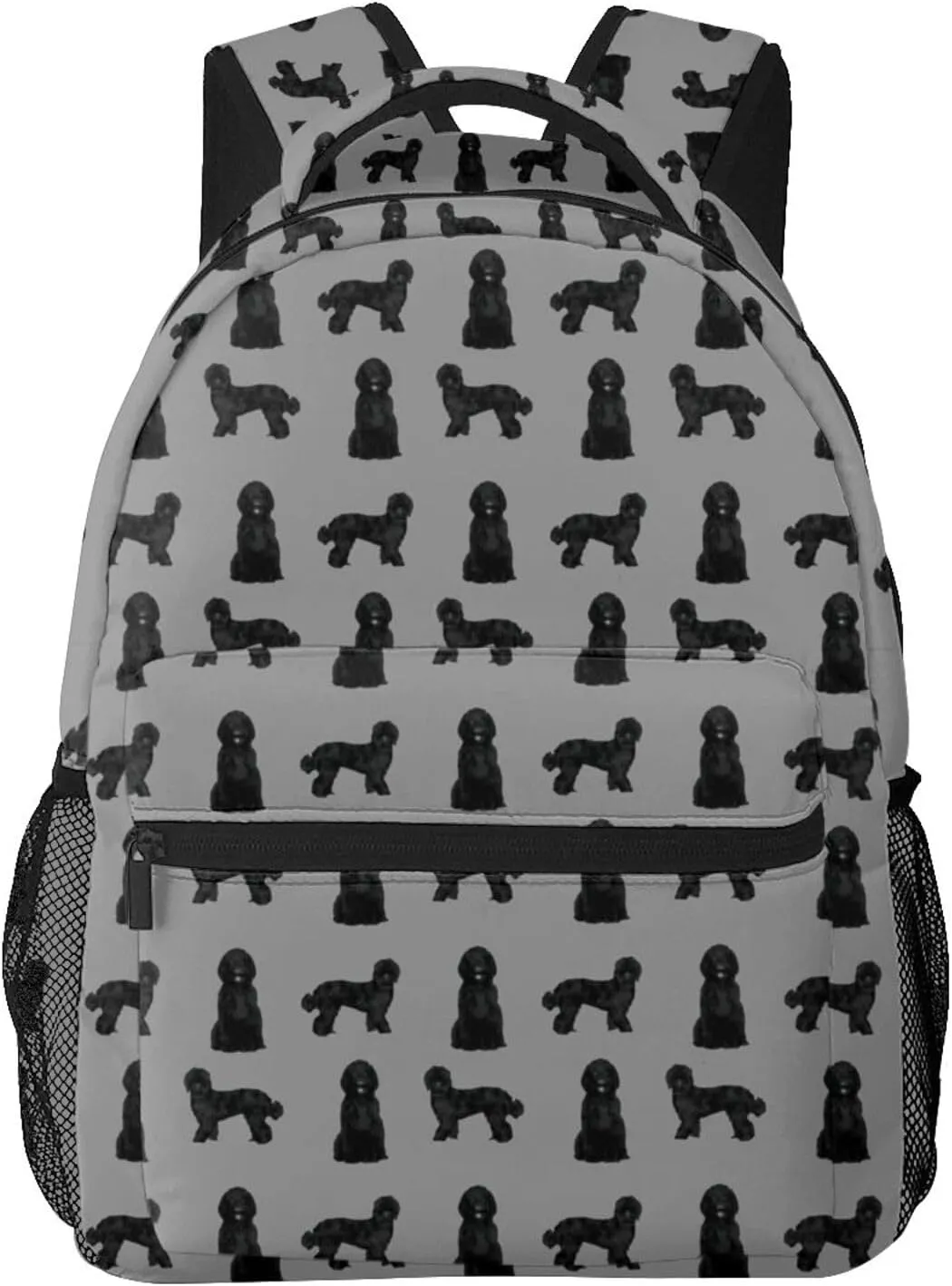 Black Labradoodle Dog Dog Breeds Doodle Dog White Backpack Laptop Backpack Sports Travel Shoulder bag Light casual backpack