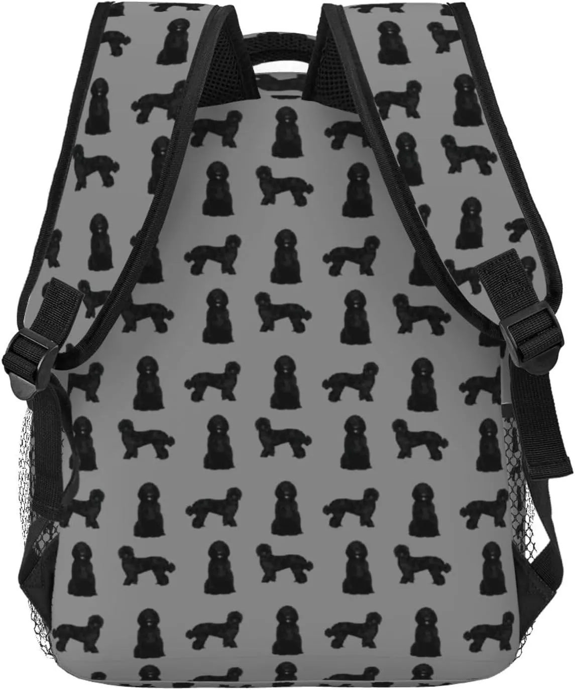 Black Labradoodle Dog Dog Breeds Doodle Dog White Backpack Laptop Backpack Sports Travel Shoulder bag Light casual backpack