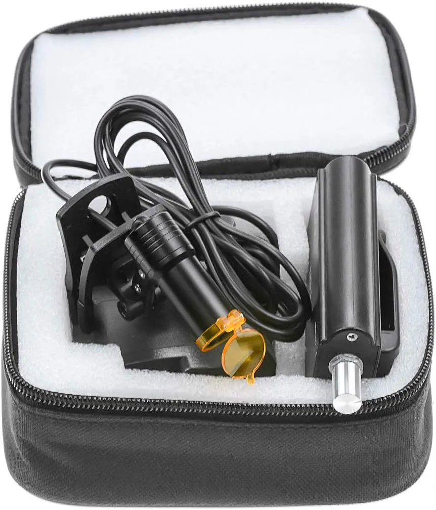 Black LED Head Lamp with Filter 5W for SURG Binocular Loupes 2.5X/3.5X (Plastic clamp)