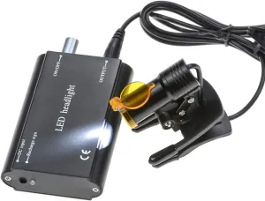 Black LED Head Lamp with Filter 5W for SURG Binocular Loupes 2.5X/3.5X (Plastic clamp)