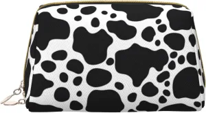 Black White Cow Toiletry Pouch, Travel-Friendly Makeup Organizer For Makeup Brushes, Lipsticks