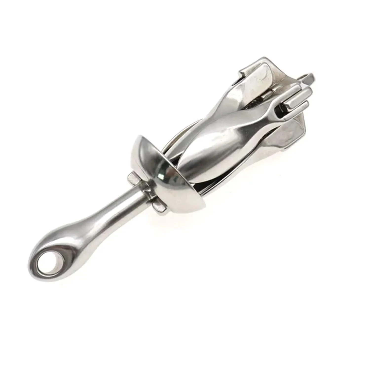 Boat Anchor Inflatable Boat Stainless Steel Iron Metal Anchor for Boat Dinghy Raft Fishing Boat 0.7kg/1.5kg(0.7kg)