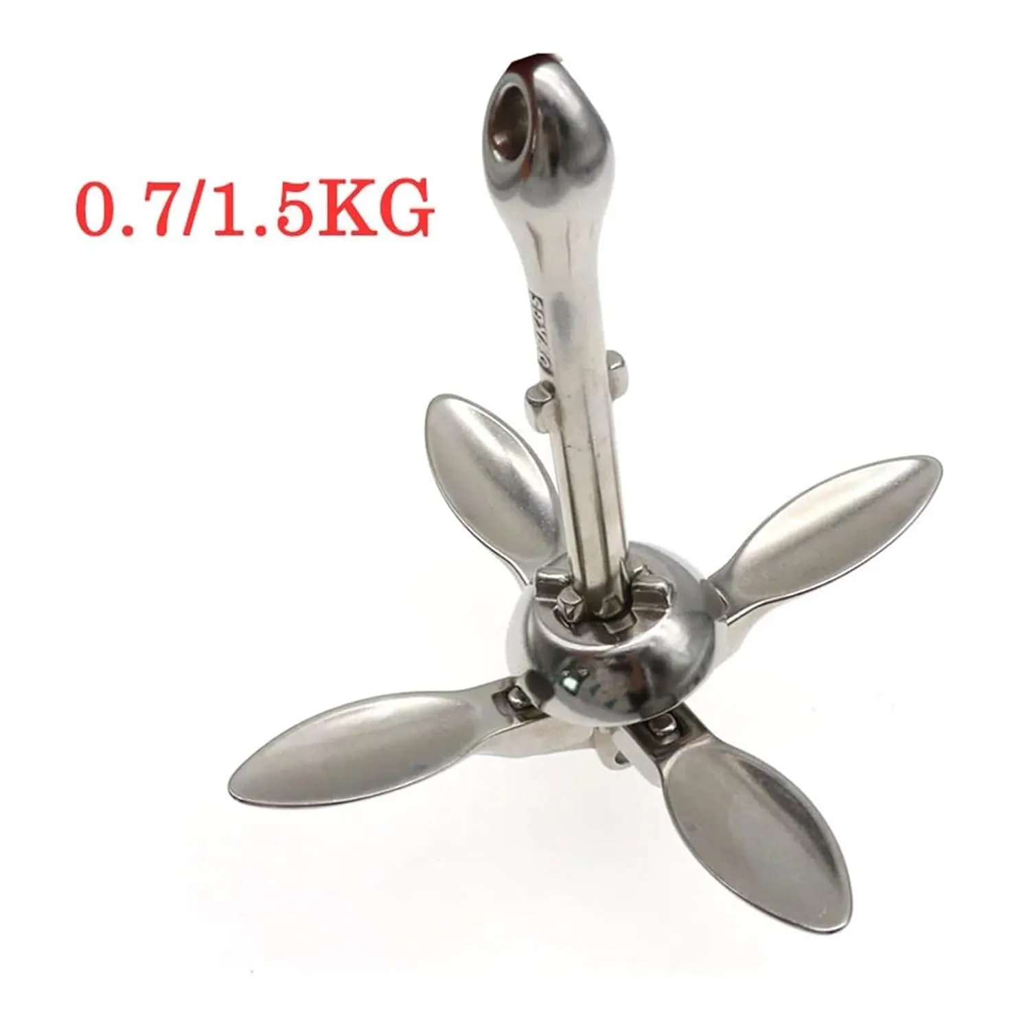Boat Anchor Inflatable Boat Stainless Steel Iron Metal Anchor for Boat Dinghy Raft Fishing Boat 0.7kg/1.5kg(0.7kg)