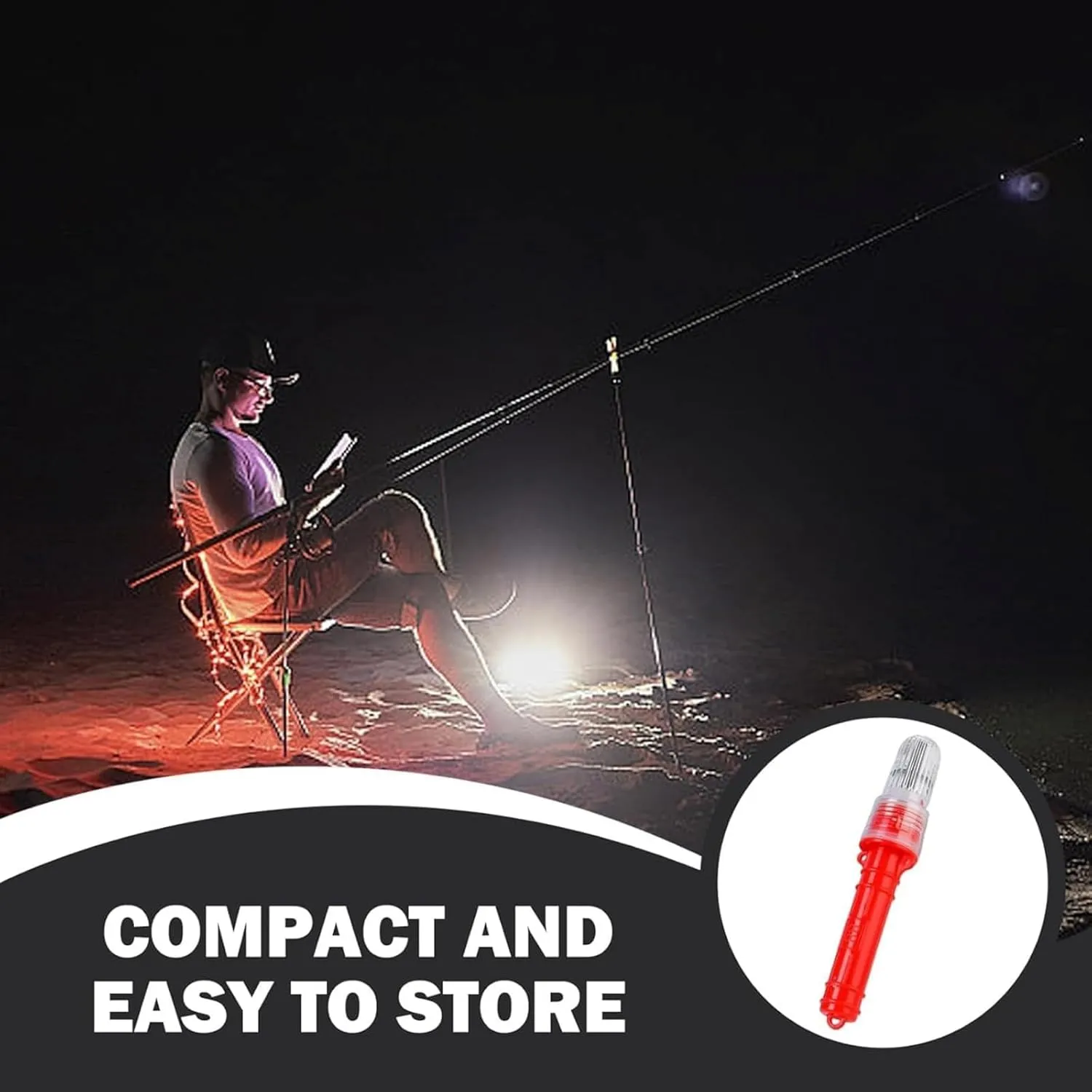 Boat Flares Coast Guard Approved Marine, Auto Intelligent Light Waterproof Emergency Flares for Fishing Nets, Emergency Safety Kit for Boating, Visual Distress Led Signals at Sea Fishing Boats (Red)