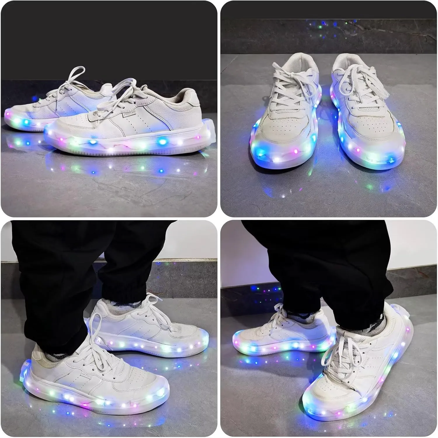 Boys Girls Luminous Shoe Covers Kid LED Light Up Shoes Accessories for Sneakers Night Running Walking Jogging