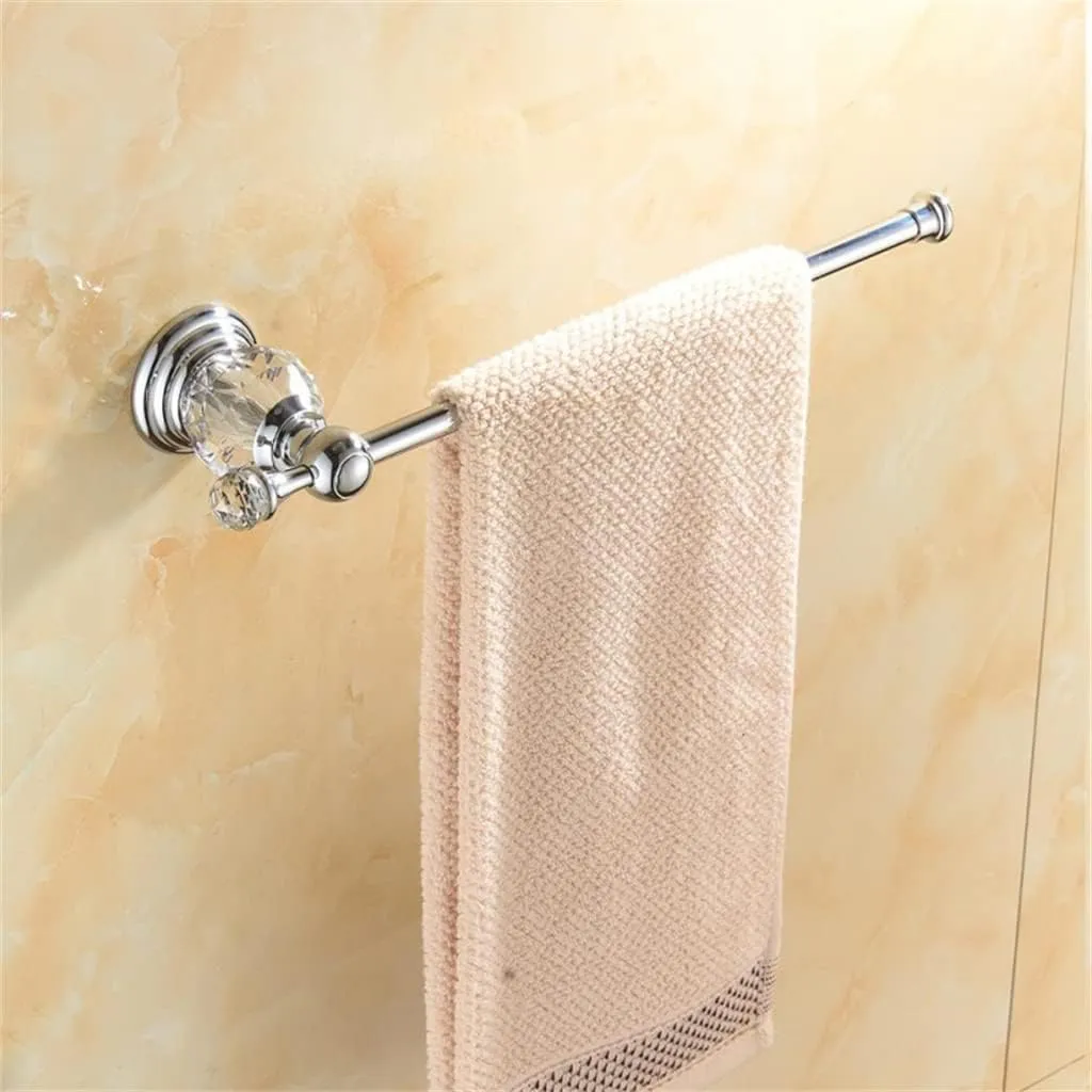 Brass Shower Rack Toilet Paper Holder Silver Crystal Wall Mount Towel Bar Toilet Brush Holder Bathroom Hardware Accessories Set!(D)