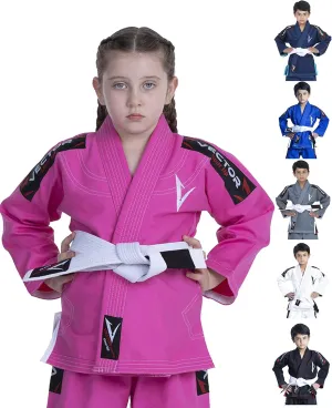 Brazilian BJJ Gi Jiu Jitsu Gi for Child Kids Gi Uniform Durable Pant & Jacket 100% Cotton with Free Belt