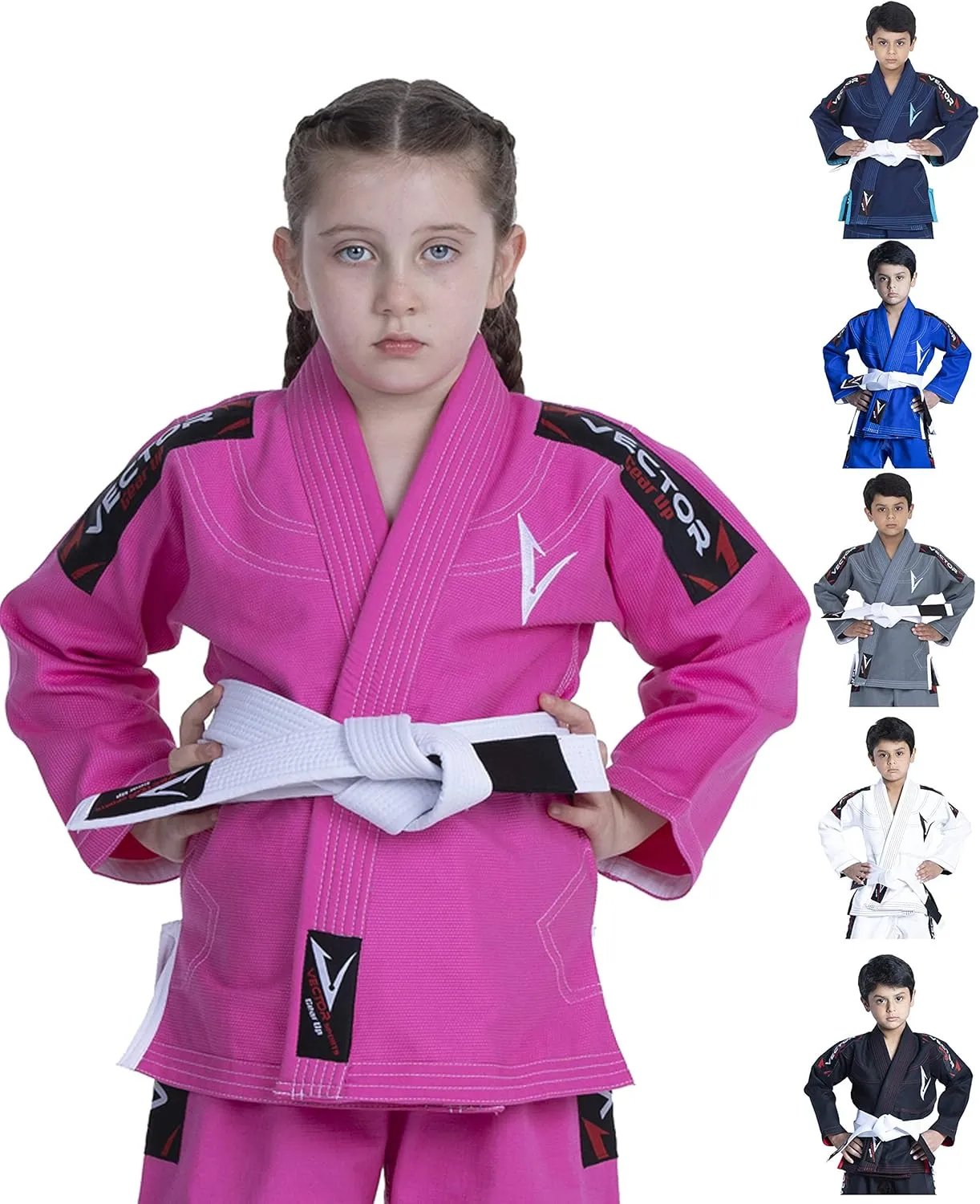 Brazilian BJJ Gi Jiu Jitsu Gi for Child Kids Gi Uniform Durable Pant & Jacket 100% Cotton with Free Belt