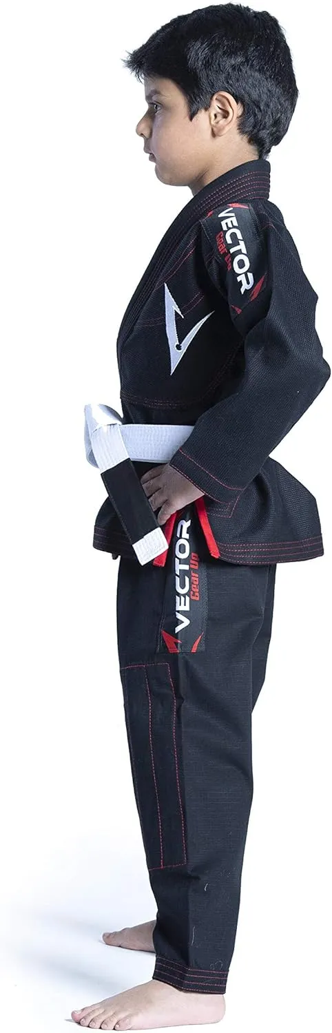 Brazilian BJJ Gi Jiu Jitsu Gi for Child Kids Gi Uniform Durable Pant & Jacket 100% Cotton with Free Belt
