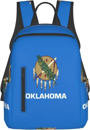 BREAUX Oklahoma State Flag Lightweight Backpack Travel Shoulder Bag Laptop Backpack High Density Twill Composite Fabric