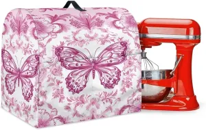 Butterfly Design Stand Mixer Cover Tilt-Head Mixer Cover Waterproof Aid Mixers Dust Covers for Kitchen Appliance Accessories Protect Case Storage Bag,Easy to Clean